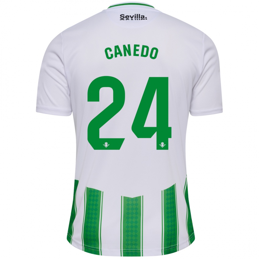 Hombre Camiseta Damián Canedo #24 Blanco 1ª Equipación 2023/24 La Camisa México