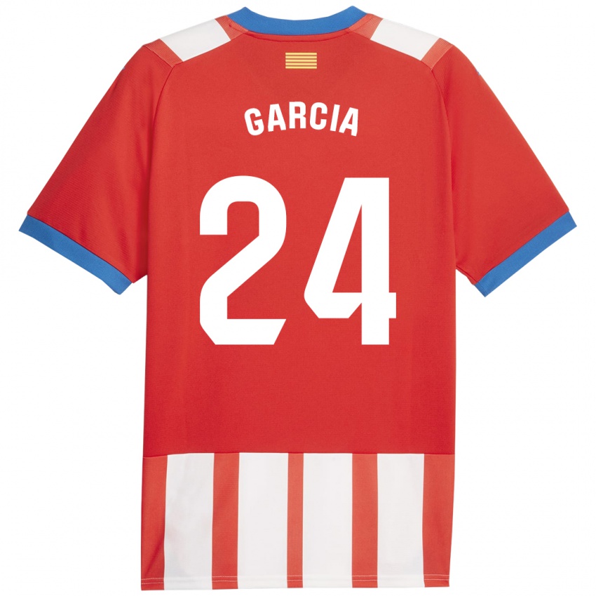 Hombre Camiseta Borja García #24 Rojo Blanco 1ª Equipación 2023/24 La Camisa México