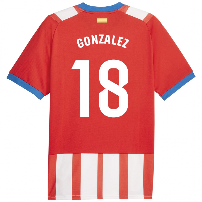 Hombre Camiseta Gerard Gonzalez #18 Rojo Blanco 1ª Equipación 2023/24 La Camisa México