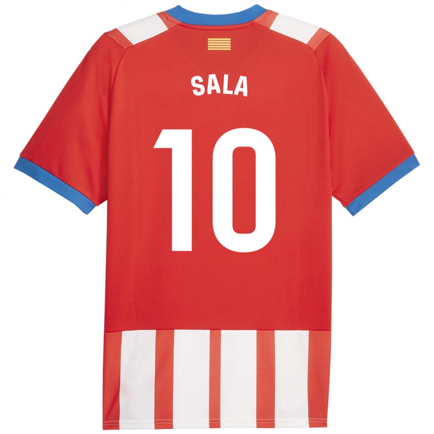 Hombre Camiseta Georgina Sala #10 Rojo Blanco 1ª Equipación 2023/24 La Camisa México