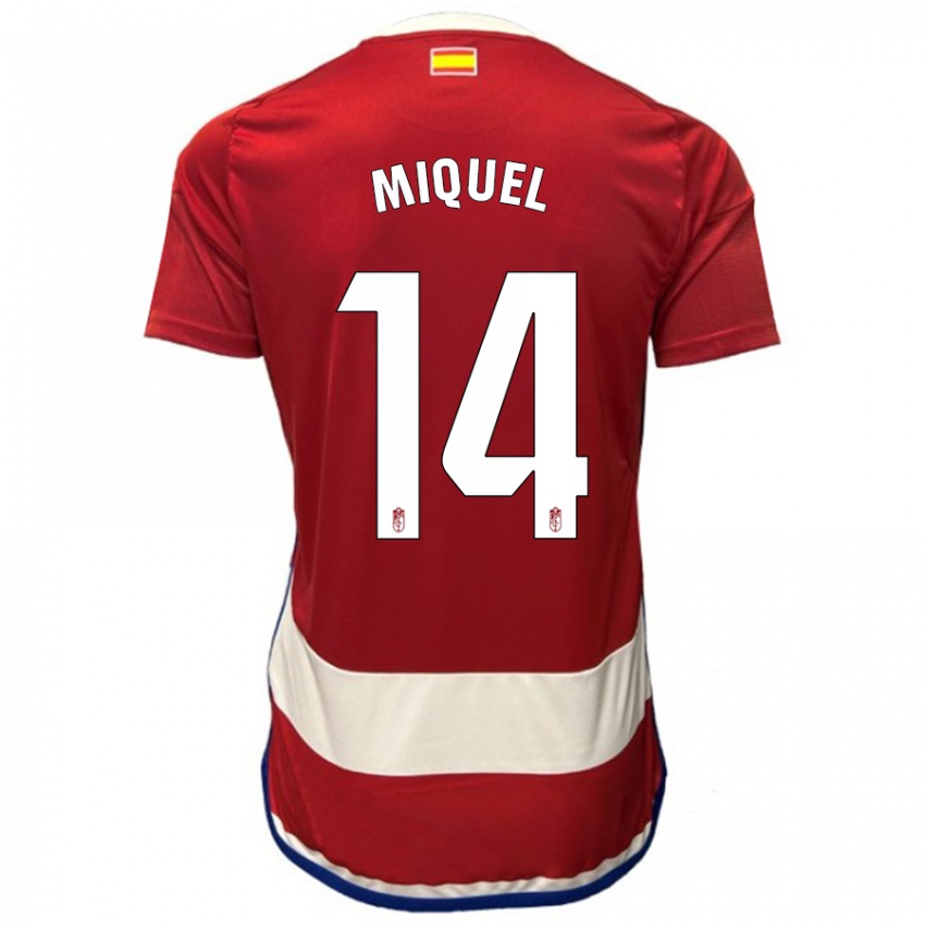 Hombre Camiseta Ignasi Miquel #14 Rojo 1ª Equipación 2023/24 La Camisa México