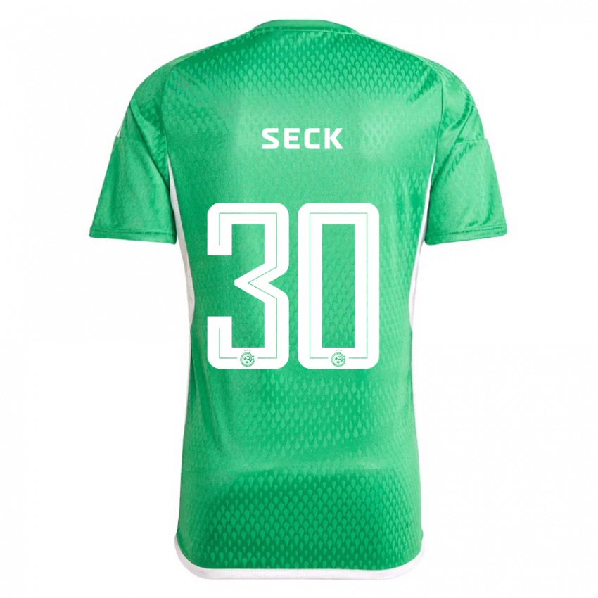 Hombre Camiseta Abdoulaye Seck #30 Blanco Azul 1ª Equipación 2023/24 La Camisa México
