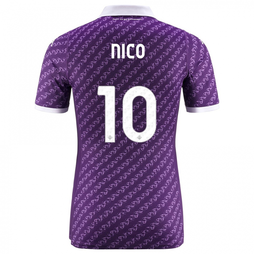 Hombre Camiseta Nicolas Gonzalez #10 Violeta 1ª Equipación 2023/24 La Camisa México