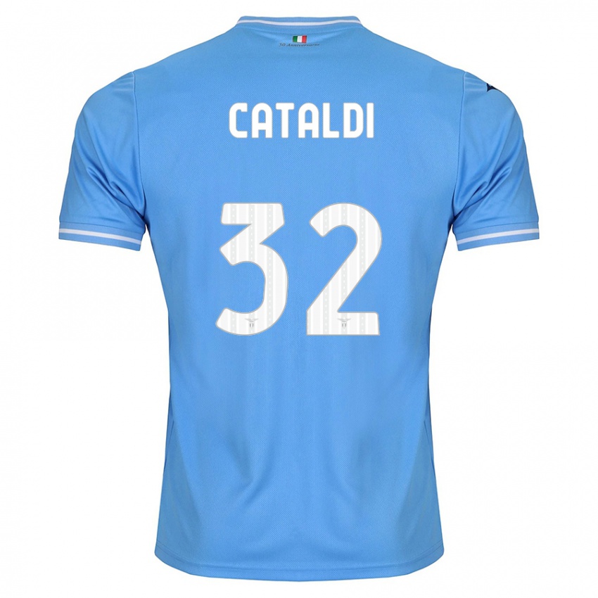 Hombre Camiseta Danilo Cataldi #32 Azul 1ª Equipación 2023/24 La Camisa México