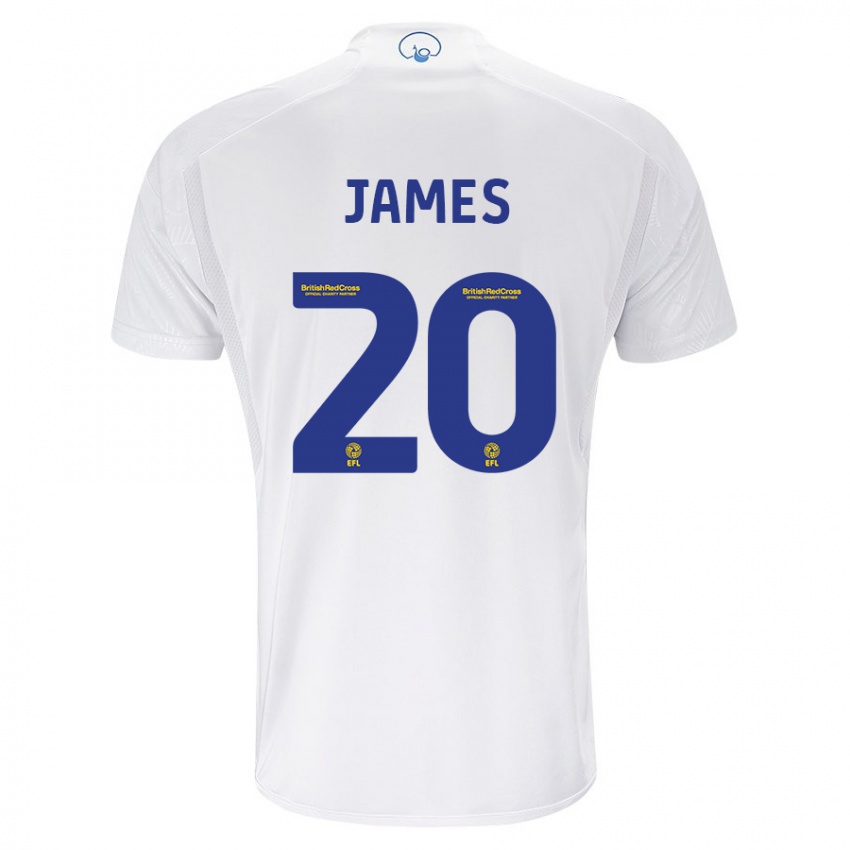 Hombre Camiseta Daniel James #20 Blanco 1ª Equipación 2023/24 La Camisa México