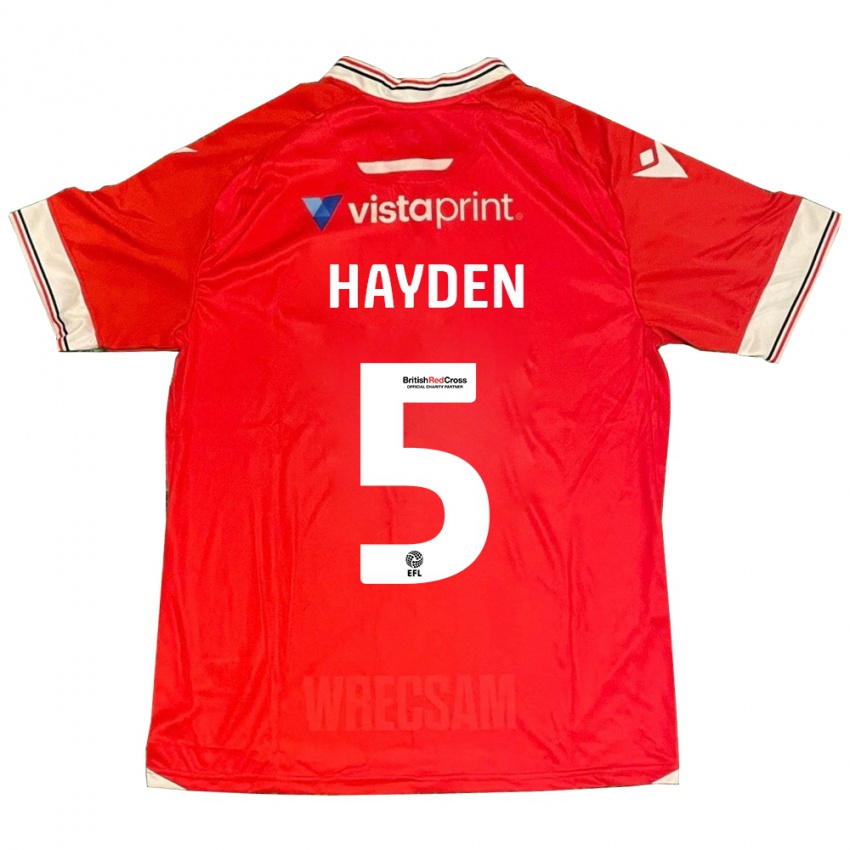Hombre Camiseta Aaron Hayden #5 Rojo 1ª Equipación 2023/24 La Camisa México