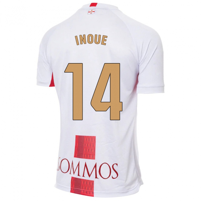 Hombre Camiseta Moe Inoue #14 Blanco 2ª Equipación 2023/24 La Camisa México
