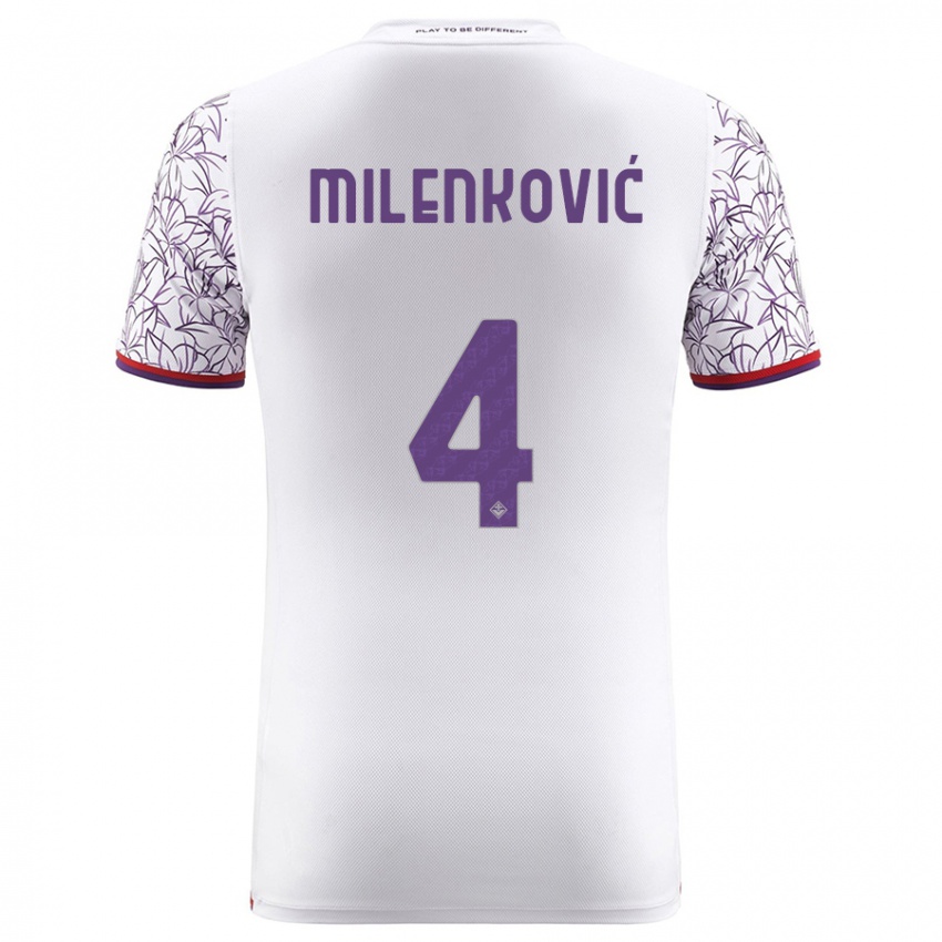 Hombre Camiseta Nikola Milenkovic #4 Blanco 2ª Equipación 2023/24 La Camisa México