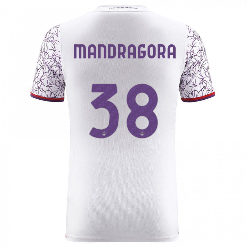 Hombre Camiseta Rolando Mandragora #38 Blanco 2ª Equipación 2023/24 La Camisa México