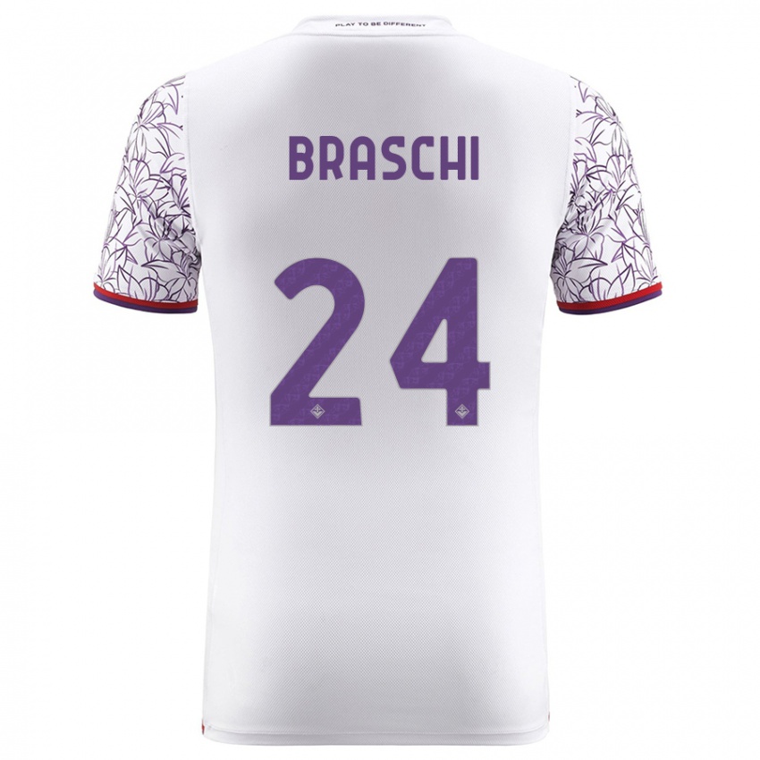 Hombre Camiseta Riccardo Braschi #24 Blanco 2ª Equipación 2023/24 La Camisa México
