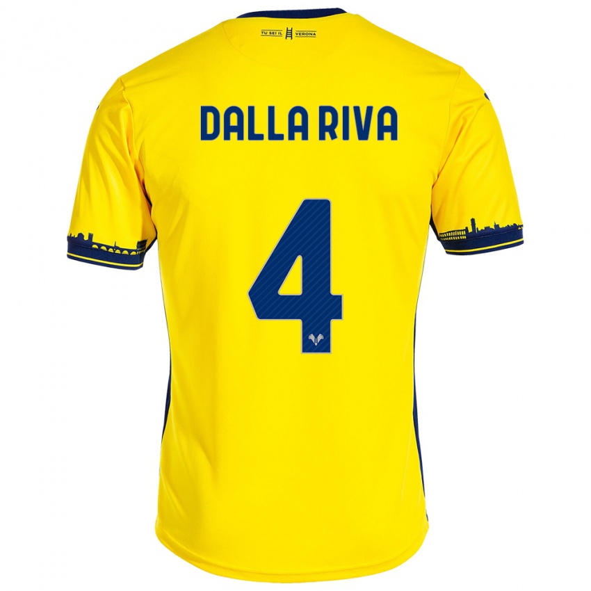 Hombre Camiseta Stefano Dalla Riva #4 Amarillo 2ª Equipación 2023/24 La Camisa México