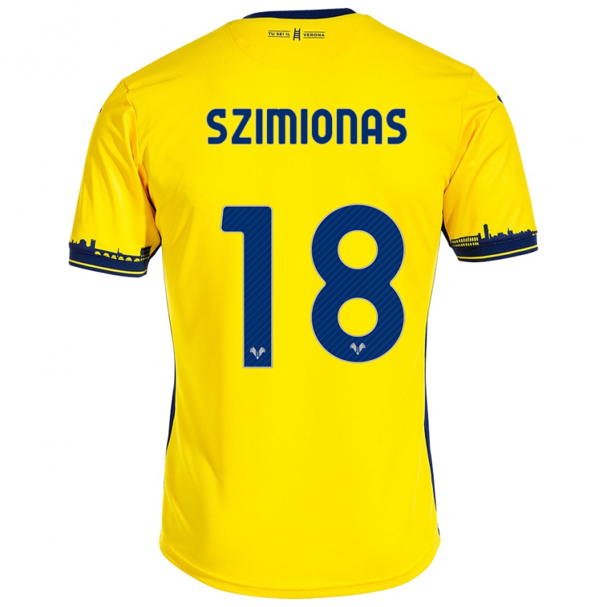 Hombre Camiseta Luca Szimionas #18 Amarillo 2ª Equipación 2023/24 La Camisa México