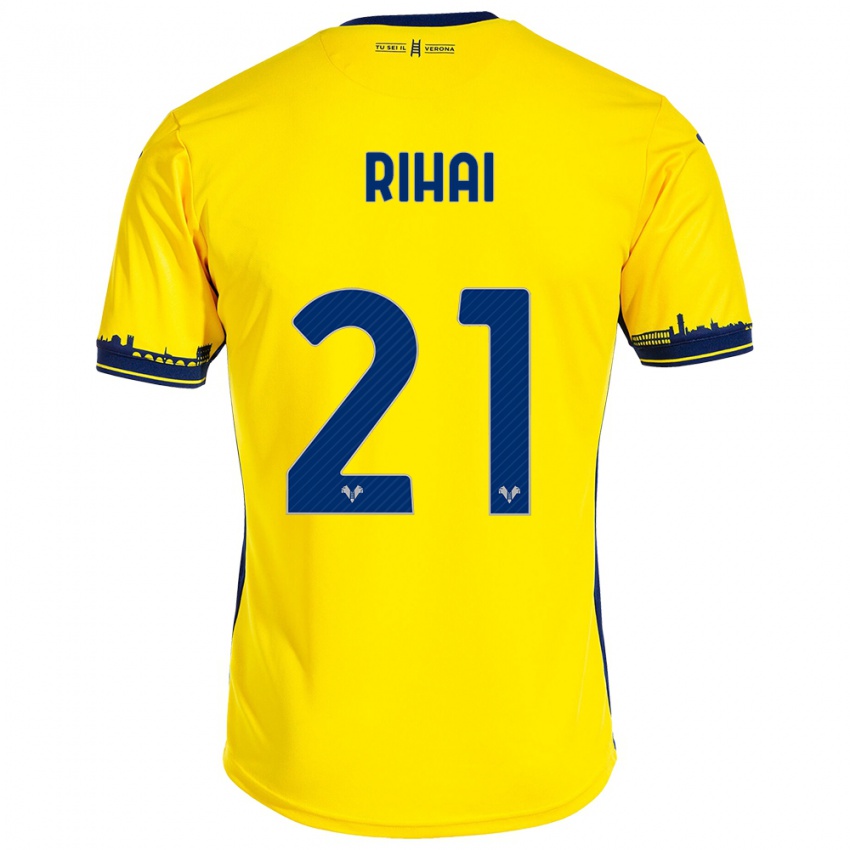 Hombre Camiseta Aiman Rihai #21 Amarillo 2ª Equipación 2023/24 La Camisa México