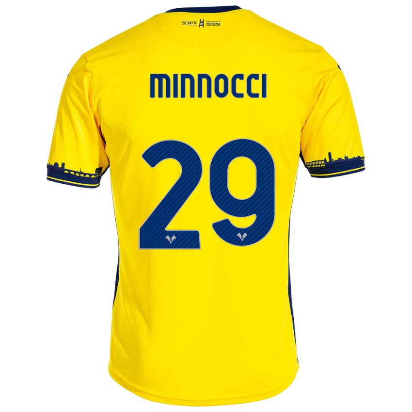 Hombre Camiseta Valerio Minnocci #29 Amarillo 2ª Equipación 2023/24 La Camisa México