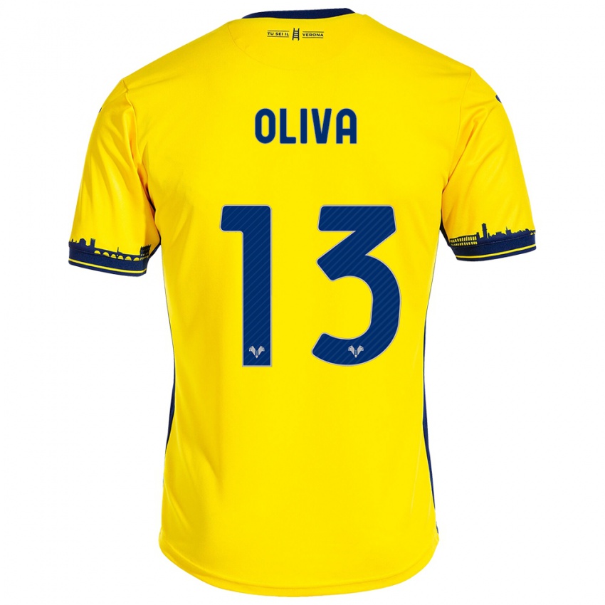 Hombre Camiseta Eleonora Oliva #13 Amarillo 2ª Equipación 2023/24 La Camisa México