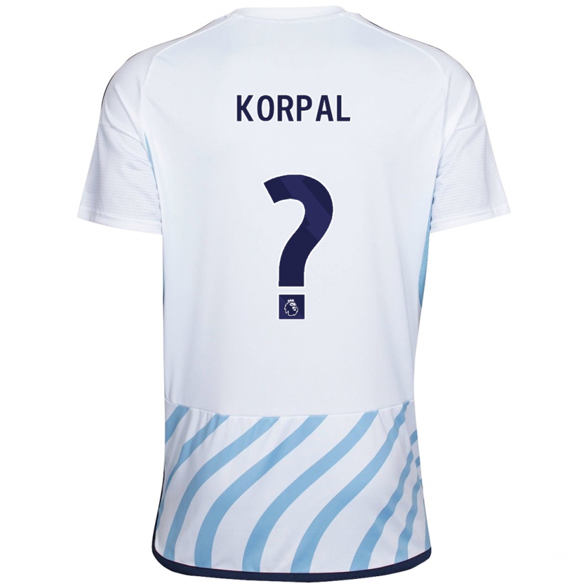 Hombre Camiseta Aaron Korpal #0 Blanco Azul 2ª Equipación 2023/24 La Camisa México