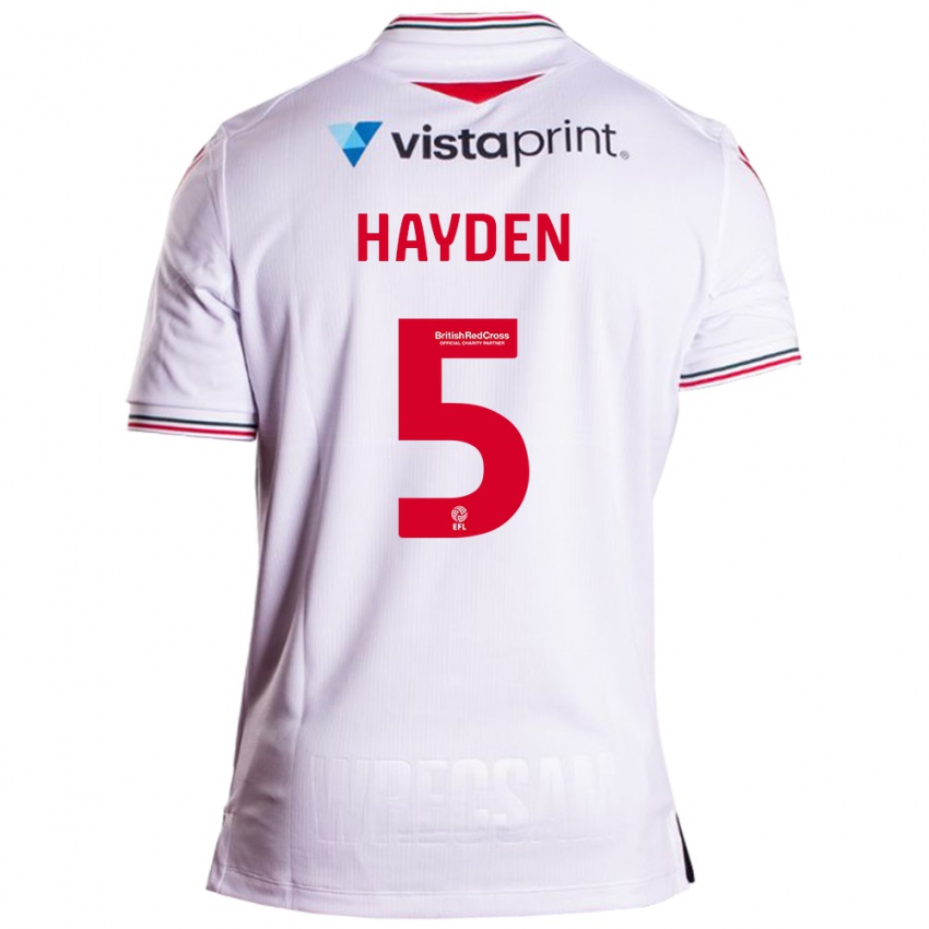 Hombre Camiseta Aaron Hayden #5 Blanco 2ª Equipación 2023/24 La Camisa México