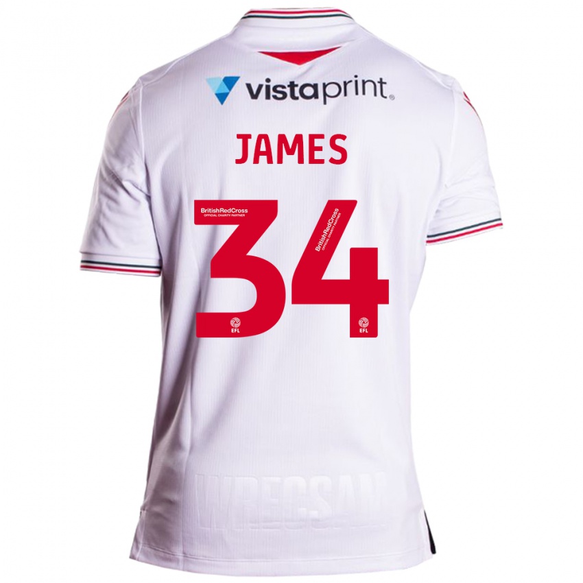 Hombre Camiseta Aaron James #34 Blanco 2ª Equipación 2023/24 La Camisa México