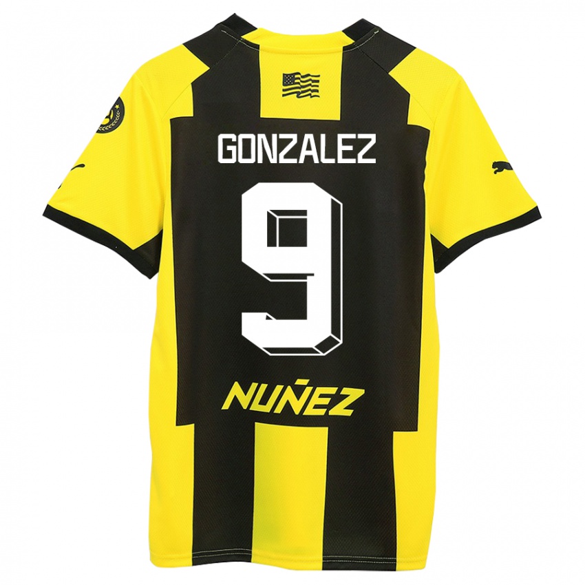 Mujer Camiseta Franco González #9 Amarillo Negro 1ª Equipación 2023/24 La Camisa México