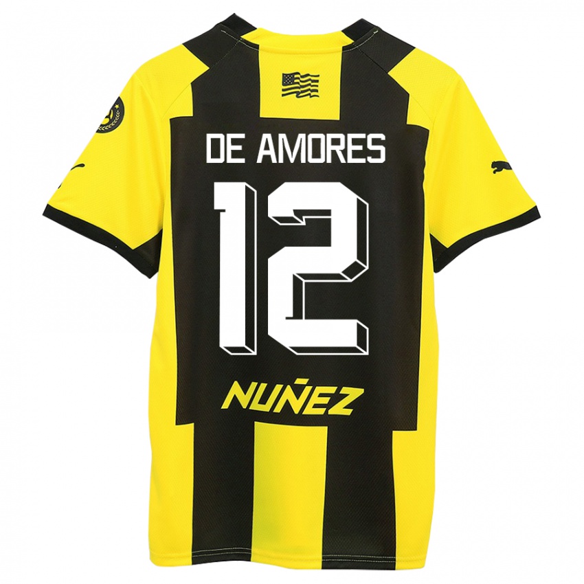 Mujer Camiseta Guillermo De Amores #12 Amarillo Negro 1ª Equipación 2023/24 La Camisa México