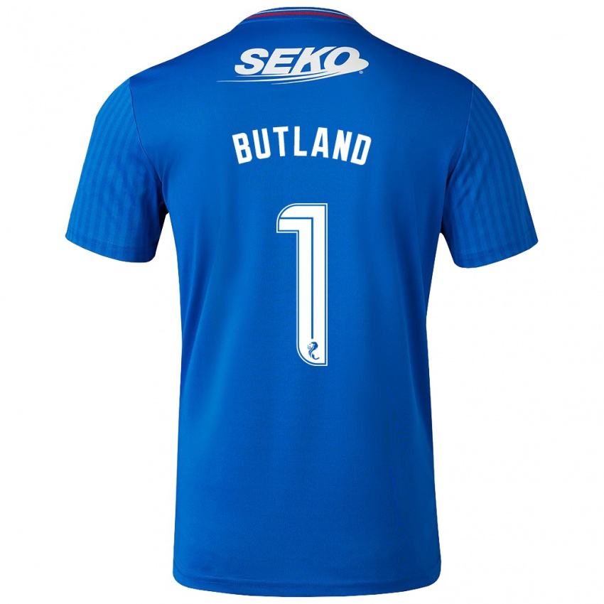 Mujer Camiseta Jack Butland #1 Azul 1ª Equipación 2023/24 La Camisa México