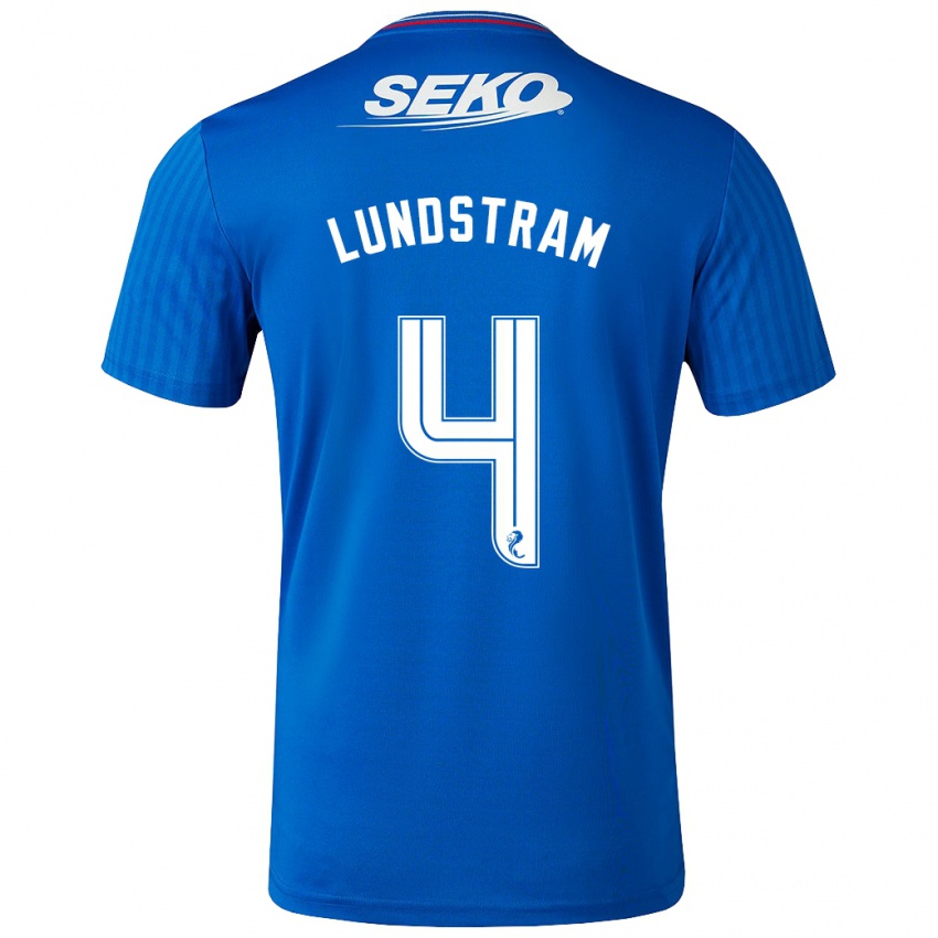Mujer Camiseta John Lundstram #4 Azul 1ª Equipación 2023/24 La Camisa México