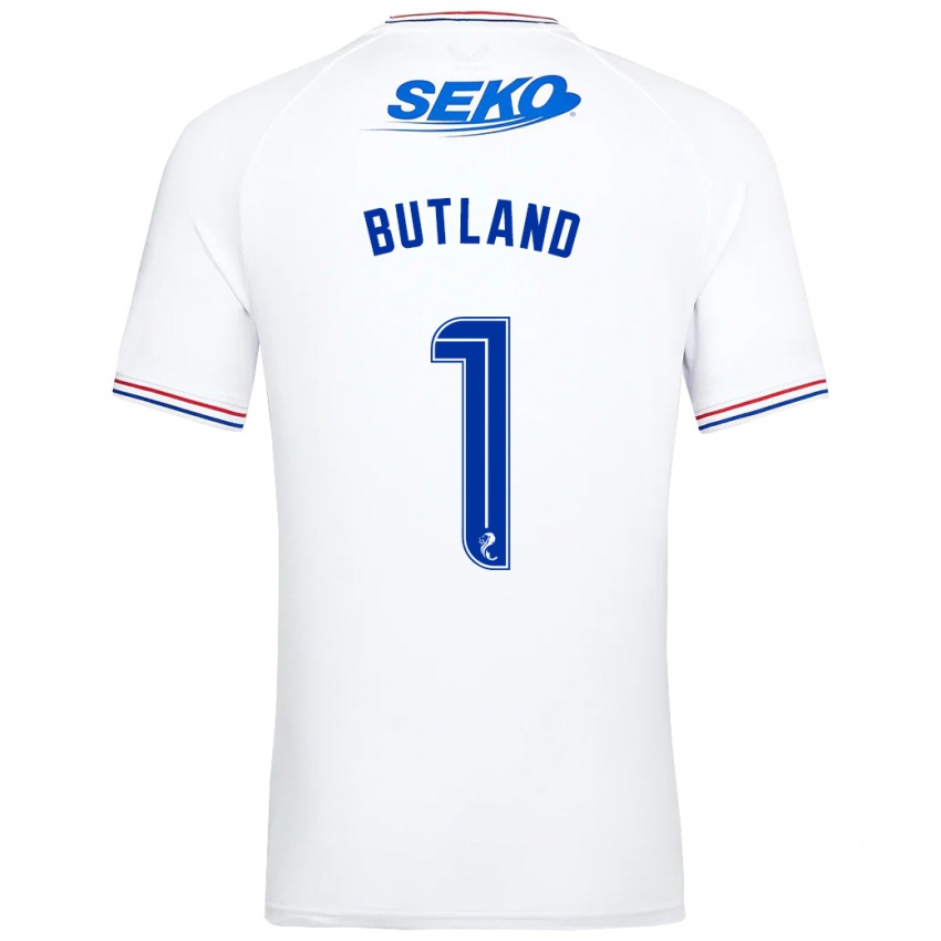 Mujer Camiseta Jack Butland #1 Blanco 2ª Equipación 2023/24 La Camisa México