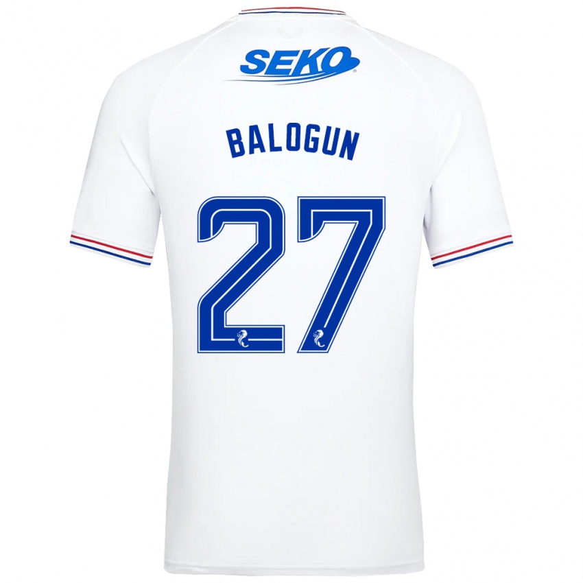 Mujer Camiseta Leon Balogun #27 Blanco 2ª Equipación 2023/24 La Camisa México