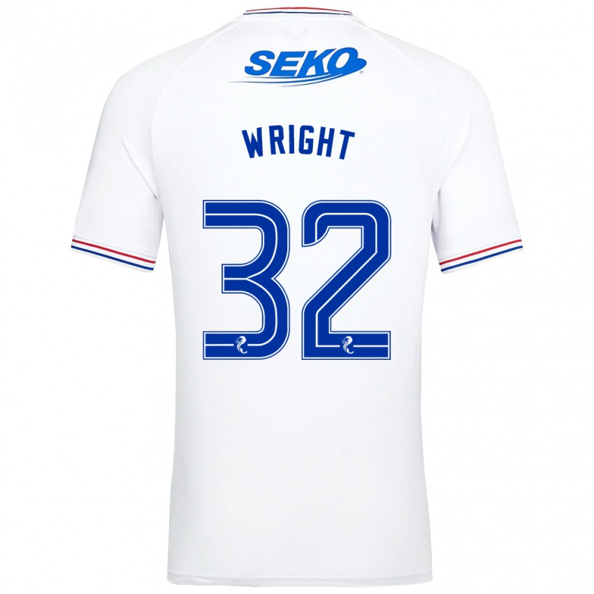 Mujer Camiseta Kieran Wright #32 Blanco 2ª Equipación 2023/24 La Camisa México