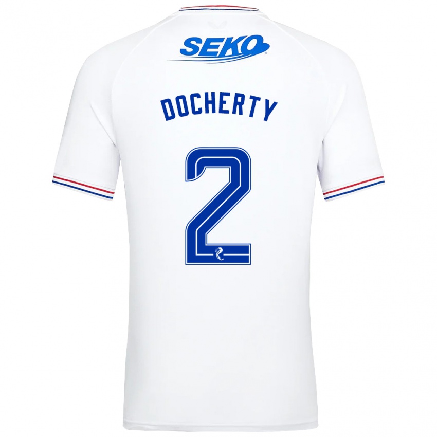 Mujer Camiseta Nicola Docherty #2 Blanco 2ª Equipación 2023/24 La Camisa México