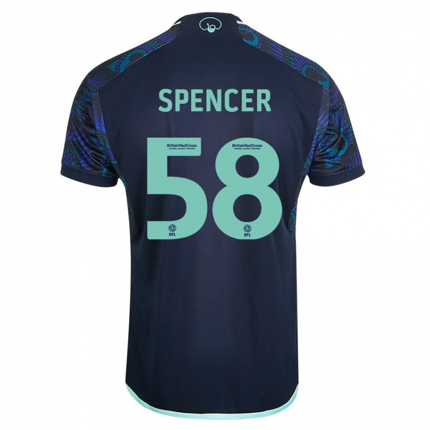 Mujer Camiseta Morten Spencer #58 Azul 2ª Equipación 2023/24 La Camisa México