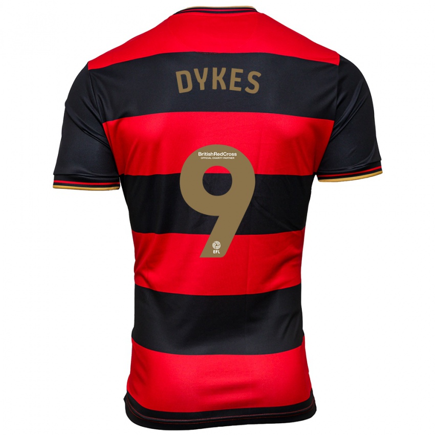 Mujer Camiseta Lyndon Dykes #9 Negro Rojo 2ª Equipación 2023/24 La Camisa México