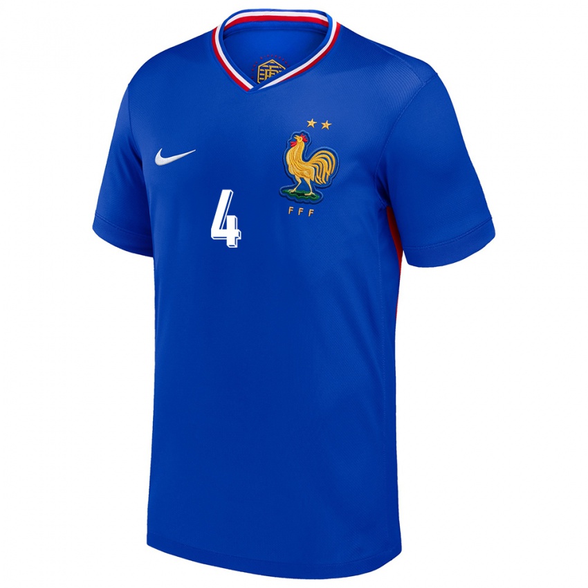 Niño Camiseta Francia Raphael Varane #4 Azul 1ª Equipación 24-26 La Camisa México