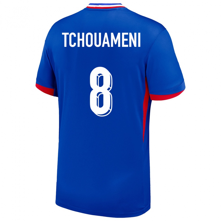 Niño Camiseta Francia Aurelien Tchouameni #8 Azul 1ª Equipación 24-26 La Camisa México