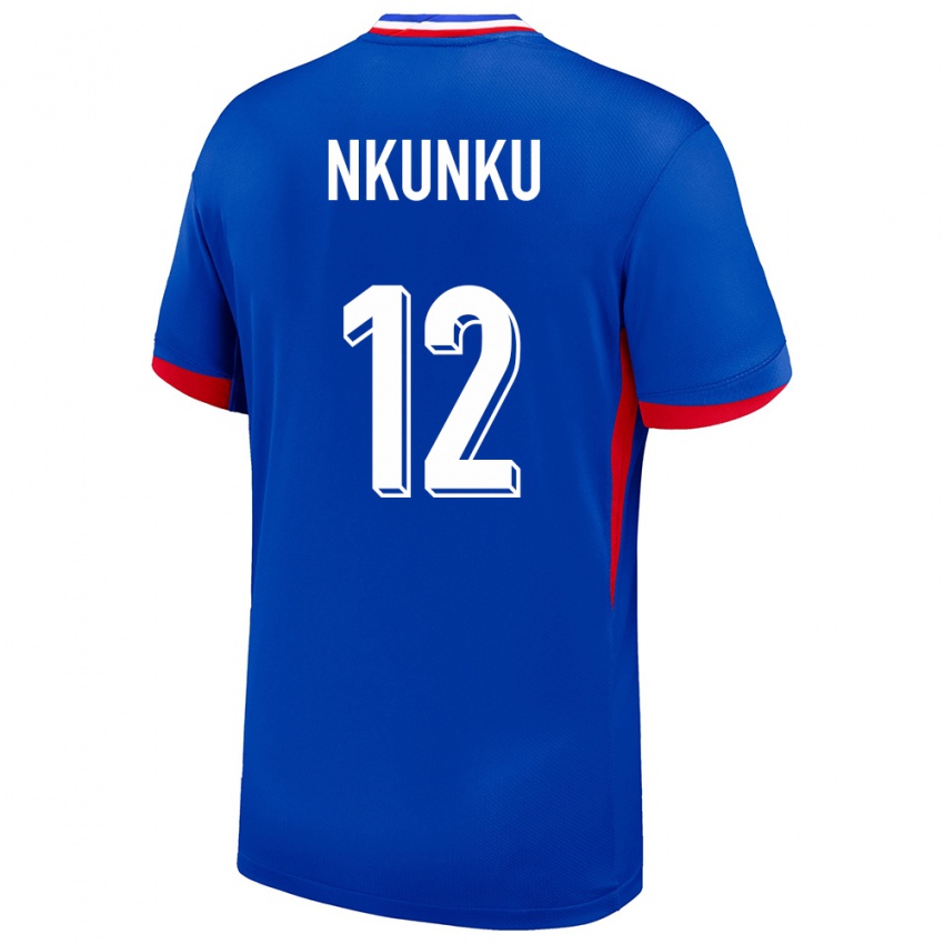 Niño Camiseta Francia Christopher Nkunku #12 Azul 1ª Equipación 24-26 La Camisa México