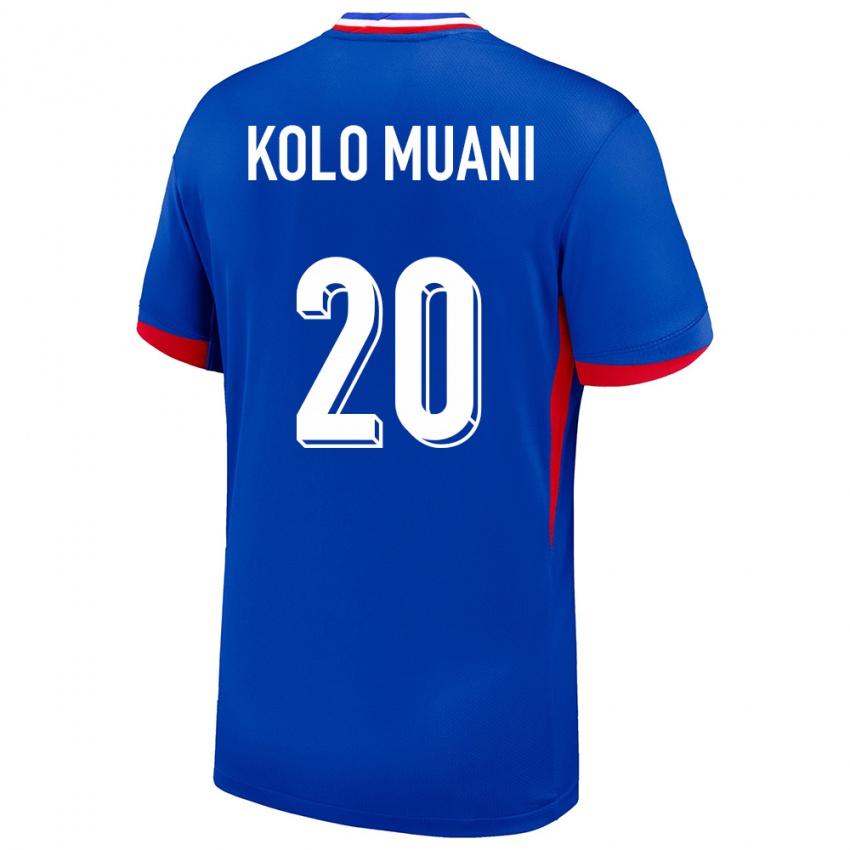 Niño Camiseta Francia Randal Kolo Muani #20 Azul 1ª Equipación 24-26 La Camisa México