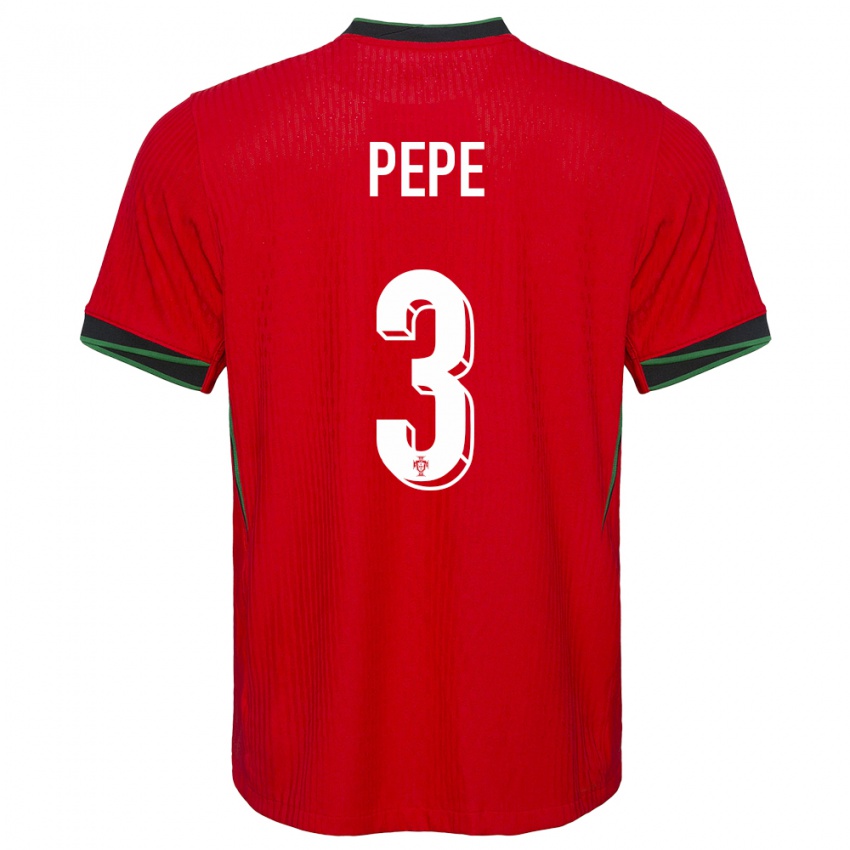 Niño Camiseta Portugal Pepe #3 Rojo 1ª Equipación 24-26 La Camisa México