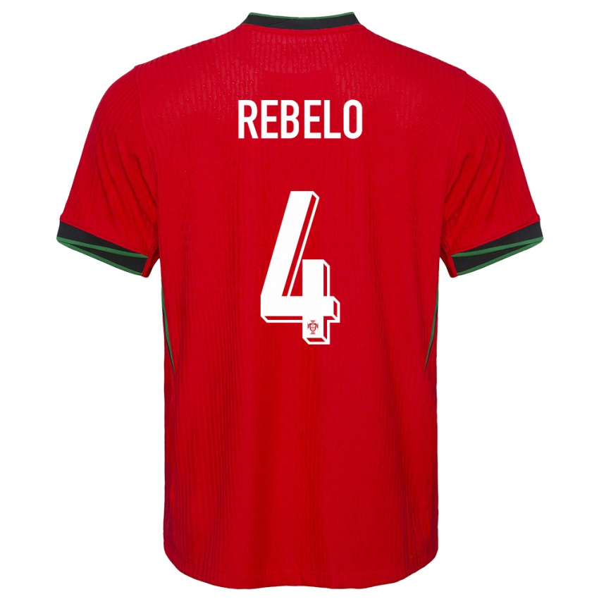 Niño Camiseta Portugal Silvia Rebelo #4 Rojo 1ª Equipación 24-26 La Camisa México