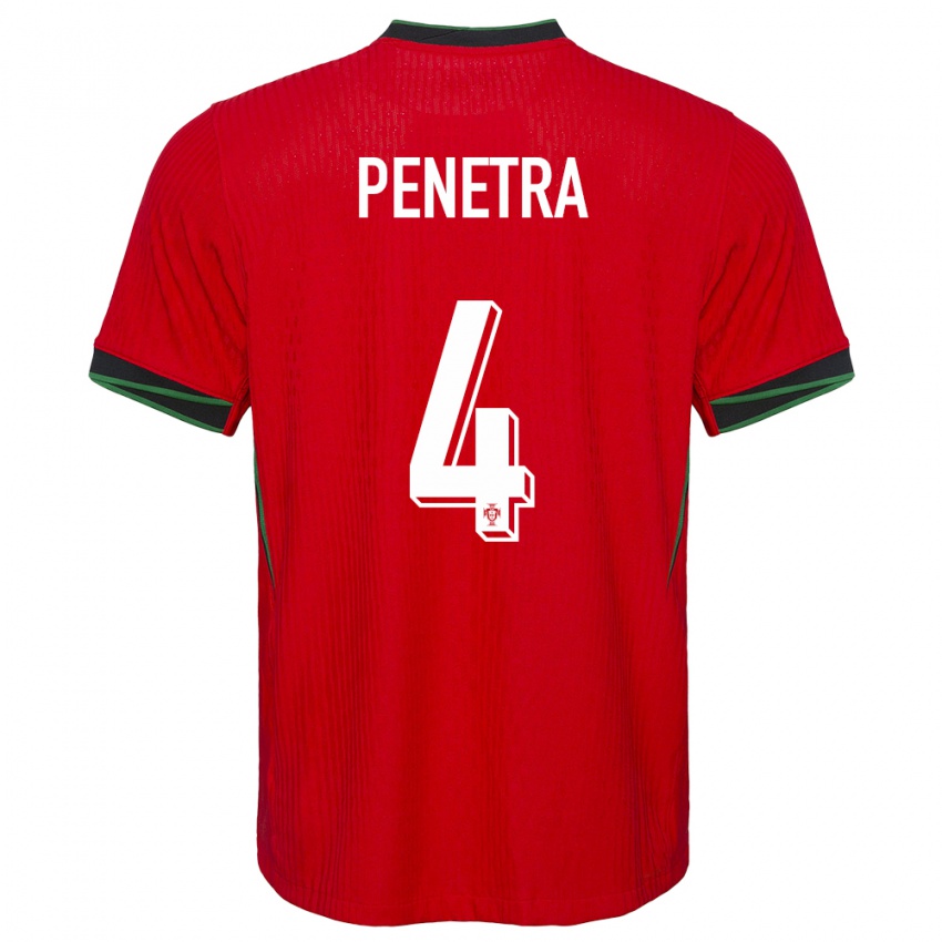 Niño Camiseta Portugal Alexandre Penetra #4 Rojo 1ª Equipación 24-26 La Camisa México