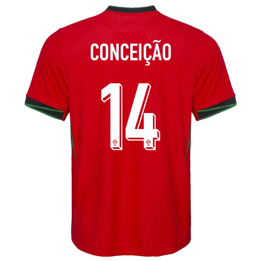 Niño Camiseta Portugal Rodrigo Conceicao #14 Rojo 1ª Equipación 24-26 La Camisa México