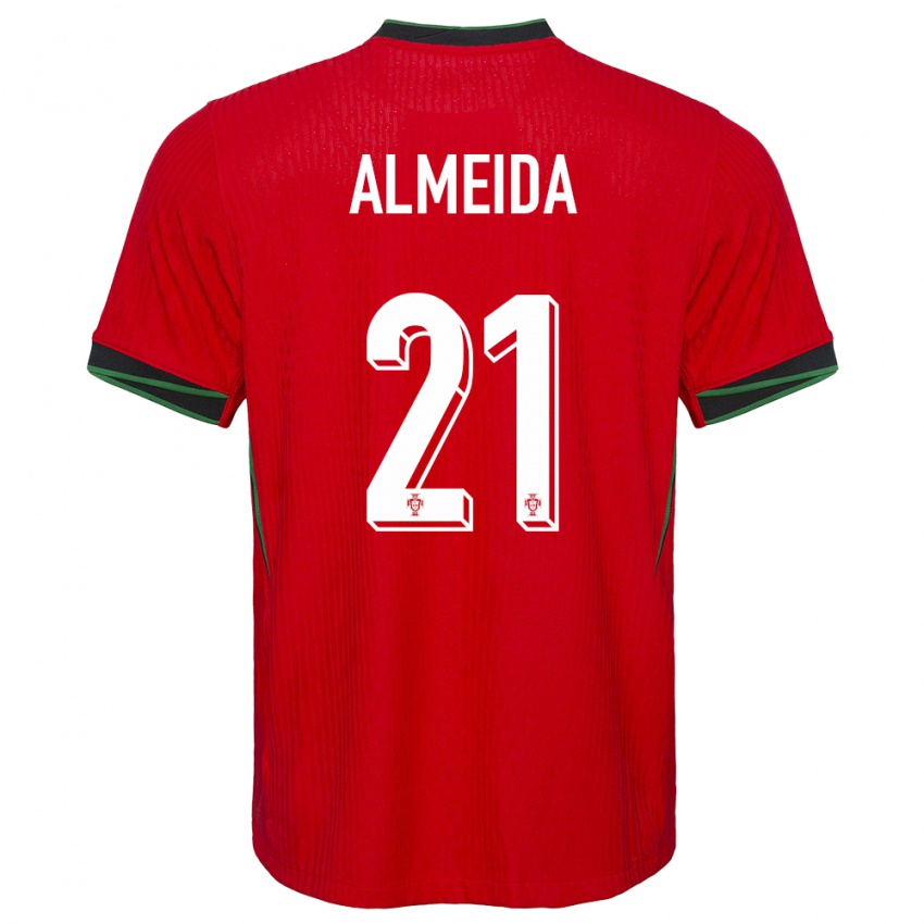 Niño Camiseta Portugal Andre Almeida #21 Rojo 1ª Equipación 24-26 La Camisa México