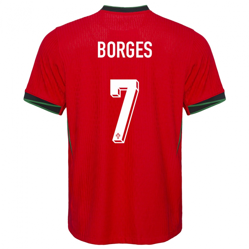 Niño Camiseta Portugal Carlos Borges #7 Rojo 1ª Equipación 24-26 La Camisa México