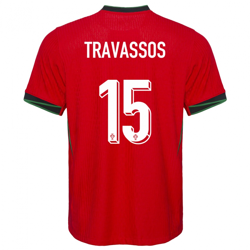 Niño Camiseta Portugal Diogo Travassos #15 Rojo 1ª Equipación 24-26 La Camisa México