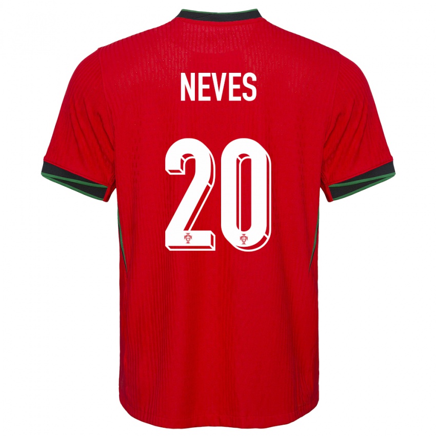 Niño Camiseta Portugal Joao Neves #20 Rojo 1ª Equipación 24-26 La Camisa México