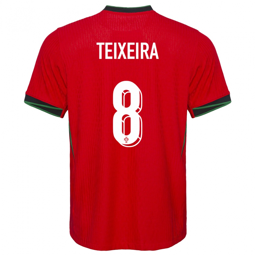 Niño Camiseta Portugal Joao Teixeira #8 Rojo 1ª Equipación 24-26 La Camisa México