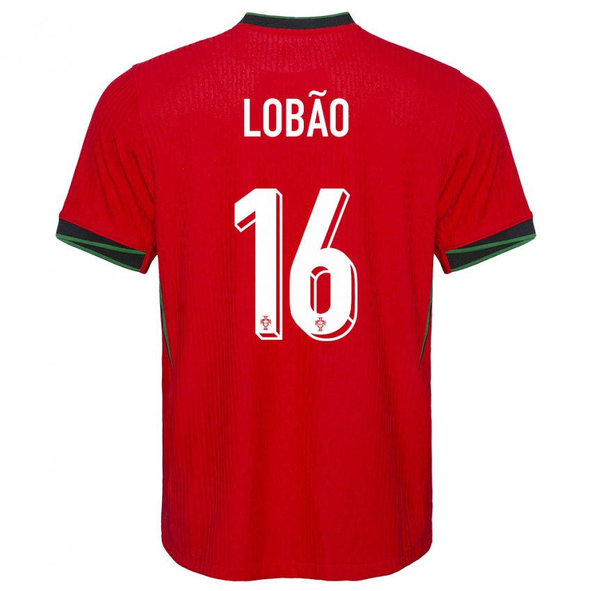 Niño Camiseta Portugal Diogo Lobao #16 Rojo 1ª Equipación 24-26 La Camisa México