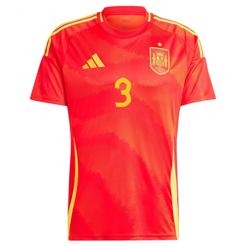 Niño Camiseta España Juan Lopez #3 Rojo 1ª Equipación 24-26 La Camisa México