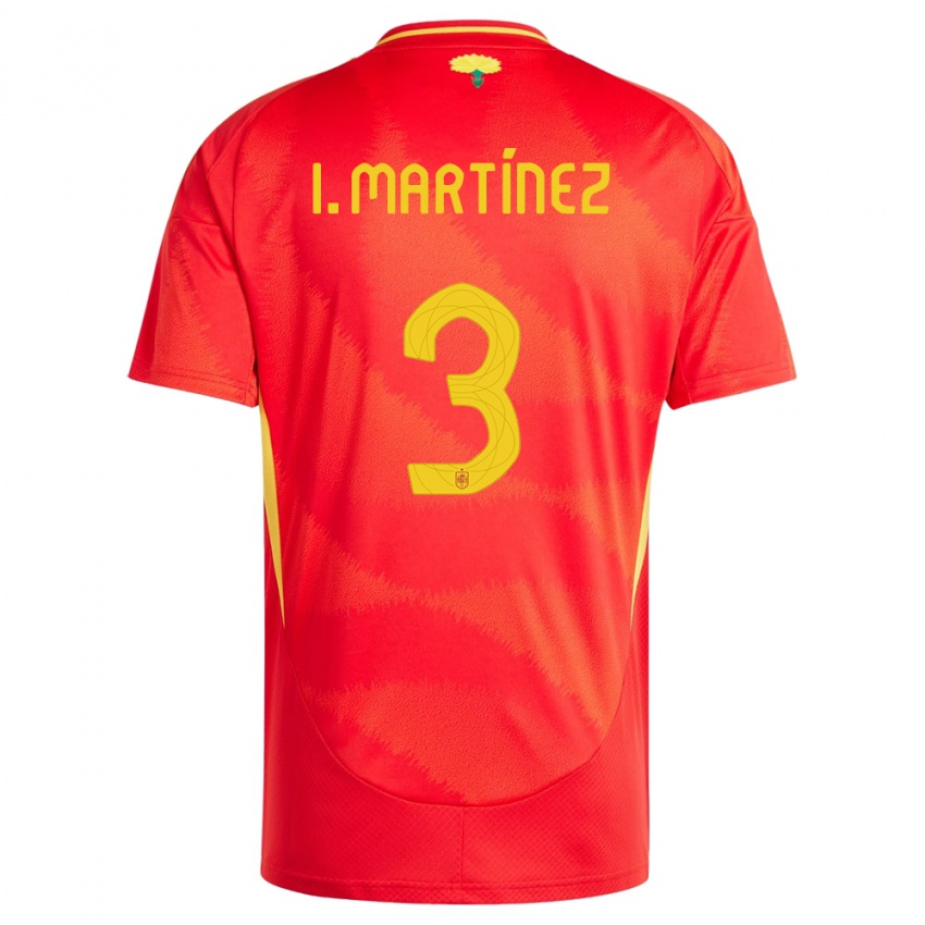 Niño Camiseta España Inigo Martinez #3 Rojo 1ª Equipación 24-26 La Camisa México