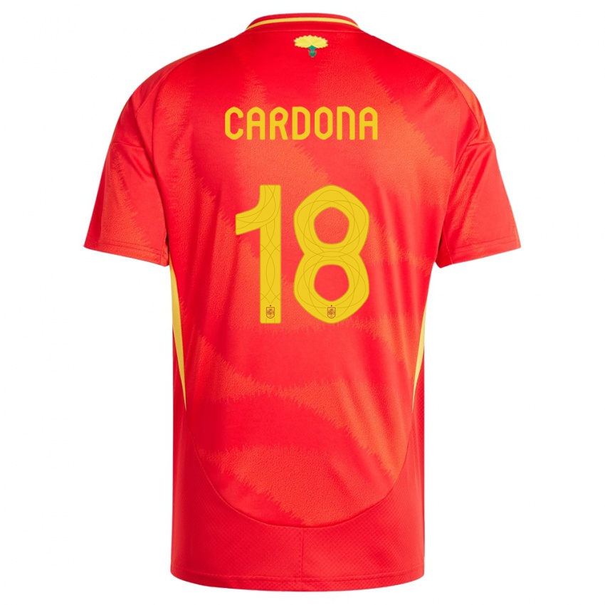 Niño Camiseta España Marta Cardona #18 Rojo 1ª Equipación 24-26 La Camisa México