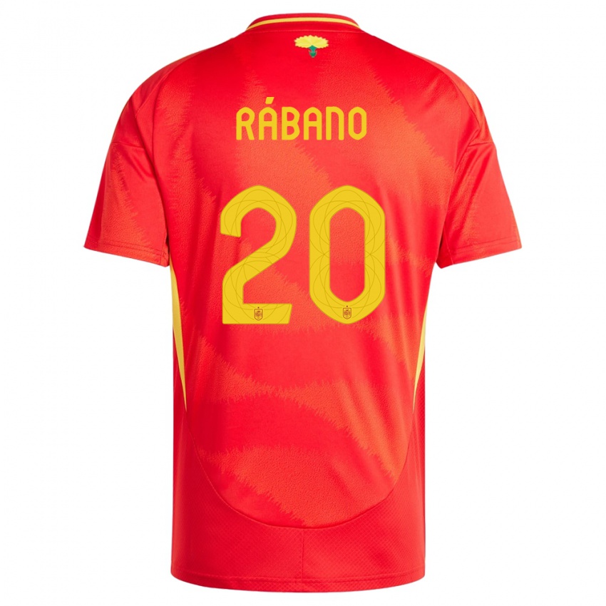 Niño Camiseta España Nuria Rabano #20 Rojo 1ª Equipación 24-26 La Camisa México